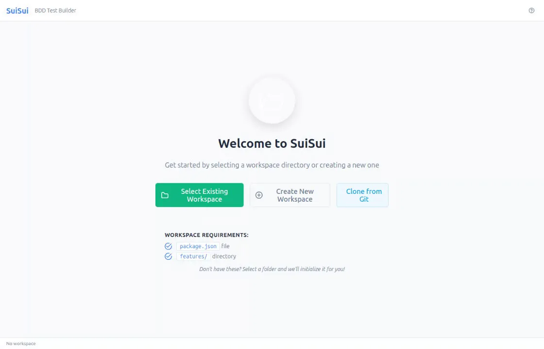 Welcome screen: open a project, create one or clone a Git repository